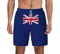 ZTPOWQA Traje de baño para hombre con estampado de bandera del Reino Unido, secado rápido, ligero, para vacaciones, actividades al aire libre, traje de baño, blanco, XXL corto