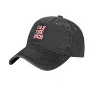 ZTQTQZZ Gorra de béisbol Vintage Sombrero de Vaquero con Visera térmica y diseño de Tax The Rich Gorra de béisbol para Rave Sombrero para el Sol Sombreros para Hombres y Mujeres