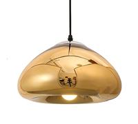 ZTTECH 300mm Oro Lámpara Colgante de Vidrio Proceso de Chapado Altura Ajustable Lámpara de Techo Moderna para Cocina Comedor Salón Bar y Restaurante (Oro)