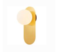 ZTTECH Aplique de Pared Moderna con Globo en Vidrio Satinado 120mm Metal Dorado Lámpara de Pared Interior Iluminación de Pared para Dormitorio Pasillo Sala Escalera (Dorada)