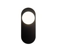 ZTTECH Aplique de Pared Moderna con Globo en Vidrio Satinado 120mm Metal Dorado Lámpara de Pared Interior Iluminación de Pared para Dormitorio Pasillo Sala Escalera (Negra)