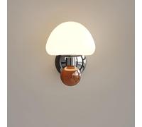 ZTTECH Cream Mushroom Aplique de Pared 15cm Lámpara LED de Pared 3 Opciones de Temperatura de Color Material de Hierro y Vidrio Diseño Elegante Ideal para Dormitorio Salón Cocina Pasillo (Café)