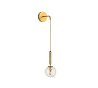 ZTTECH Globo de cristal blanco de 150 mm y metal negro Apliques de pared Lámpara Lámpara de pared colgante para cabecera (Cristal blanco y metal negro) (Vidrio Clear + Metal Dorado, 1 Pieza)