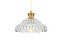 ZTTECH Lámpara Colgante de Cristal Vintage 30cm Altura Ajustable E27 Lámpara de Techo Industrial Retro para Cocina Comedor Dormitorio Salón Cafetería Restaurante (Dorado + Transparente)