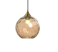 ZTTECH Lámpara Colgante de Vidrio Ámbar de 200 mm Estilo Vintage con Soporte de Metal Dorado Bronce Casquillo E27 Lámpara de Techo para Isla de Cocina Comedor Dormitorio Salón (Ámbar, 200 mm)
