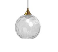 ZTTECH Lámpara Colgante de Vidrio Claro de 200 mm Estilo Vintage con Soporte de Metal Dorado Bronce Casquillo E27 Lámpara de Techo para Isla de Cocina Comedor Dormitorio Salón (Claro, 200 mm)