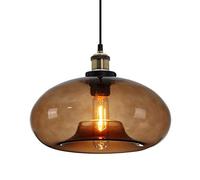 ZTTECH Lámpara Colgante de Vidrio Marrón Diseño Industrial Vintage Ajustable para Cocina, Isla, Dormitorio y Comedor Compatible con Bombillas E27 (Marrón)