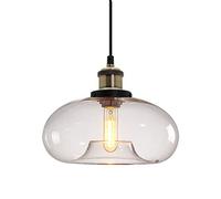 ZTTECH Lámpara Colgante de Vidrio Transparente Diseño Industrial Vintage Ajustable para Cocina, Isla, Dormitorio y Comedor Compatible con Bombillas E27 (Transparente)