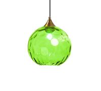 ZTTECH Lámpara Colgante de Vidrio Verde de 200 mm Estilo Vintage con Soporte de Metal Dorado Bronce Casquillo E27 Lámpara de Techo para Isla de Cocina Comedor Dormitorio Salón (Verde, 200 mm)