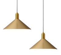 ZTTECH Lámpara Colgante Minimalista Moderna de 35 cm Altura Ajustable Casquillo E27 Lámpara de Techo Metálica para Isla de Cocina Comedor Dormitorio Bar Cafetería (Oro-2 piezas)