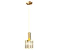 ZTTECH Mini luz colgante de cristal moderna para cocina, isla, comedor, dormitorio, lámpara de techo de cristal con base dorada, luz colgante (1 luz)