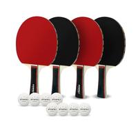 ZTTENLLY Paletas de Ping Pong Profesionales 4 Paletas 8 Pelotas con Estuche Portátil para Exteriores Interiores Adultos Niños