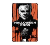 ZTTN Póster de Halloween Ends clásico de película aterradora, póster de metal de Michael Myers, arte de pared de Halloween para fanáticos y coleccionistas de películas de terror, 12 x 16 pulgadas