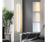 ZTWLEED Aplique Pared Interior LED,28W Lampara de Pared Moderna 3000K/4000K/6000K para Sala de Estar Pasillo Escaleras Apliques Pared Dormitorio,80CM Blanco 110-240V