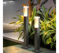 ZTWLEED Luces LED Exterior Jardin,2 Piezas 6W Farolas Exterior Jardin IP65 Impermeable Blanco Cálido 3000K Luz exterior jardin para Patio Césped Entrada Caminos,Negro 40CM 110-240V