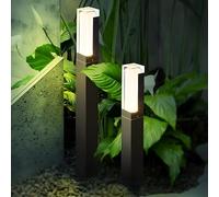 ZTWLEED Luces LED Exterior Jardin,2 Piezas 6W Farolas Exterior Jardin IP65 Impermeable Blanco Natural 4000K Luz exterior jardin para Patio Césped Entrada Caminos,Negro 60CM 110-240V