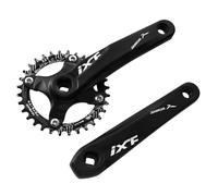 ZTZ Bielas Cuadradas de 170mm para Bicicleta de Montaña con Plato 104 BCD 32/34/36/38T, Plato y Manivela Redonda para Manivela MTB, Compatible con Shimano, SRAM, FSA (34T, Negro)