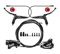 ZTZ Juego de frenos hidráulicos de 4 pistones, freno hidráulico de 2 pines para bicicleta eléctrica, kit de freno hidráulico previo con adaptador de montaje, ideal para bicicletas eléctricas y