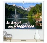 Zu Besuch am Riessersee (hochwertiger Premium Wandkalender 2026 DIN A2 quer), Kunstdruck in Hochglanz: Eingebettet in eine atemberaubende ... über den Dächern von Garmisch-Partenkirchen