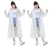 Zuahaly Chubasqueros Impermeables Reutilizables, Paquete de 2 Ponchos de Lluvia con Capucha y Mangas, Unisex, Ligero y Duradero de EVA, Ideal para Viajes, Senderismo y Actividades al Aire Libre