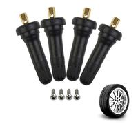 Zuahaly Juego de 4 válvulas TPMS para Sensor de presión de neumáticos, vástago de Goma y Metal Tipo Schrader, Repuesto para Sistema de monitoreo de presión, Compatible con Coche, Seguro y Duradero