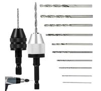 Zuasdvnk Adaptador de mandril de taladro, Portabrocas de perforación sin llave con 10 brocas - Herramientas de perforación, alta precisión, fácil instalación para brocas de varilla