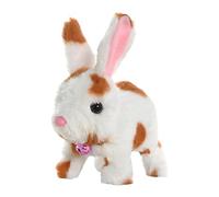 Zuasdvnk Animal de Felpa de Conejo en Movimiento, Animal de Peluche de Conejo realista - 6 Pulgadas de Peluche Conejo Electrónico Punteado Felpa de Pascua Campana | Bunny de Peluche Caminar y