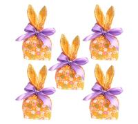 Zuasdvnk BAJOS DE PASO DE PASTERA, BAJO GOODIE EASQUA - Bunny Ears Goodie Bolsas Candy Storage | 5x Teclas de regalo reutilizables con, decoraciones de Pascua para los paquetes de embalaje