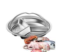 Zuasdvnk Bandeja de cocción de vapor dividida, olla de vapor - Bandeja de comida compartimentada lisa | Sartén de vapor mejorada antiquemaduras para una cocción eficiente