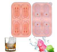 Zuasdvnk Bandeja de cubitos de hielo de silicona Bulldog - 4 moldes de bulldog hueco,Bandeja reutilizable para cubitos de hielo de diversión Fácil liberación Silicona Ice Ball Maker