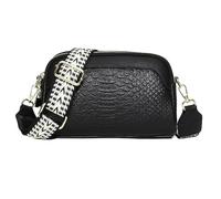 Zuasdvnk Bolso bandolera para mujer, con correa ancha, bolso de piel para mujer, bolso de cámara con múltiples bolsillos, correa ancha para teléfonos móviles, carteras, llaves, gafas de sol, Negro