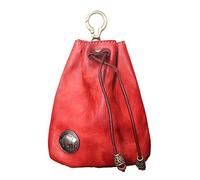 Zuasdvnk Bolso de piel de vacuno, Bolso de piel de vaca | Funda para llaves de coche | Monedero de piel con cordón, monedero llavero, monedero para llaves, Vino rojo, Fare riferimento alla descrizione