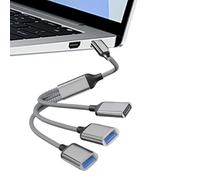 Zuasdvnk Cable separador USB para coche, cable separador USB PC | Adaptador dividido del cargador | Splateur USB 1ft 1 HUB Sullage de 3 salidas para teclado para ordenador portátil TV PC