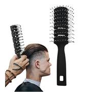 Zuasdvnk Cepillo curvado con ventilación, cepillo antiestático para desenredar, peine de masaje de costillas, cepillo de pelo de nueve para hombres y mujeres, mango ergonómico, para cabello