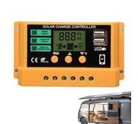 Zuasdvnk Controlador de carga del panel solar, controlador solar - Controlador de carga solar 30A PWM,Con pantalla LCD, múltiples modos de control de carga para exteriores, fábrica