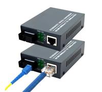 Zuasdvnk Convertidor de fibra óptica monomodo - Convertidor de modo único de velocidad Ethernet rápida Gigabit - Convertidor de medios de fibra, módulo transceptor LC, Gigabit de detección automática