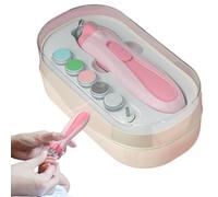 Zuasdvnk Cortaúñas eléctrico, lima de uñas para bebé, kit de búfer con luz LED, antipellizcos, funciona con pilas, juego de cuidado de manicura para niños, niñas, bebés, uso diario