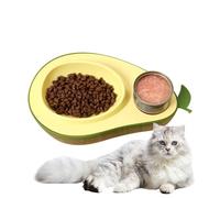 Zuasdvnk Cuenco de alimentación para gatitos de 690 ml, doble forma de aguacate, cuenco de alimentación lenta, utensilios de comida para gatos, suministros básicos para el día a día