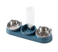 Zuasdvnk Cuenco de comida para gatos | Cuenco elevado de comida para perros y plato de agua, dispensador de agua inclinado de acero inoxidable para gatitos, cachorros, conejos, mascotas, beber
