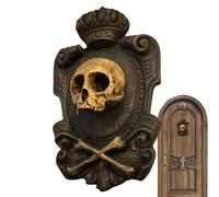 Zuasdvnk Decoración de esqueleto de Halloween, decoración de pared esqueleto | Decoración de pared de cabeza de esqueleto de resina estilo gótico - Decoración de pared decorativa de miedo, decoración