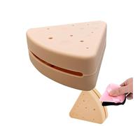 Zuasdvnk Estuche en polvo de triángulo, contenedor de soplo en polvo triangular | Diseño de maquillaje de silicona de diseño de queso,Caso de transporte cosmético portátil, almacenamiento