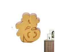 Zuasdvnk Figuras coleccionables, Good Luck Decorations - Estatua de la suerte con bendiciones chinas | Decoración navideña, Riqueza de resina de figura decorativa para la familia de los