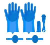 Zuasdvnk Guantes de lavado para perros, guantes de baño para perros | Reconocimiento de depilación | Guía para mascotas Lavando guantes de silicona Cat CATH CATH CATTO REMOVTURE Y MASSAGE PARA PERROS