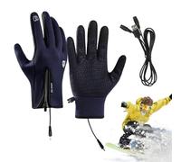 Zuasdvnk Guantes para pantalla táctil, guantes calientamanos - Guantes táctiles recargables por USB - Guantes impermeables ajustables de invierno para patinaje sobre hielo en bicicleta