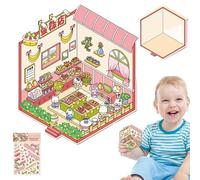 Zuasdvnk Haz tus propias pegatinas para el hogar, haz tus propias pegatinas de escena - Accedentes de cuenta de efecto manual 3D, Secs de escena de paisajismo, herramienta de decoración de