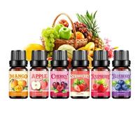 Zuasdvnk Juego de aceites difusores, refrescante de larga duración, de frutas de 10 ml para difusor humidificador, para meditación, viajes por carretera, fabricación de velas, Navidad, Año