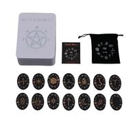 Zuasdvnk Juego de de , Juego de Piedras rúnicas - Juego de de Brujas místicas de Madera de 14 Piezas - Guía Completa Juego de de Brujas con guía de adivinación del Futuro,