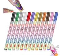 Zuasdvnk Juego de lápices de uñas para diseño de uñas, 12 colores, colores acrílicos, marcadores de uñas, puntas finas, puntos de graffiti impermeables, herramientas de dibujo para diseño de manicura