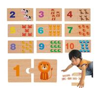 Zuasdvnk Juego de manipulaciones matemáticas, número de coincidencia de números, 1-10 Número de madera Juegos de correspondencia, Suministros para el hogar, actividades de aprendizaje preescolar