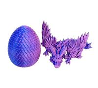 Zuasdvnk Juguete antiestrés de huevo de dragón | Juguetes realistas de dragón de cristal, articulaciones móviles para aliviar el estrés, dragón articulado para decoración del hogar